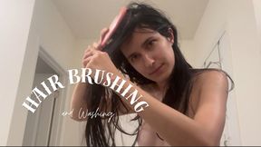 Brushing And Washing My Hair ASMR Hairbrush Shower Shampoo Conditioner NAIADES AQUA