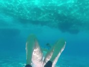 Underwater moments with hot views of my big natural tits and hot pussy