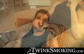 Ten inches cock stroking while smoking by hung Levi