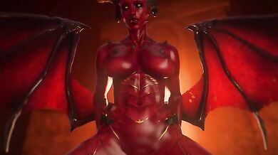 OC Succubus by SFMPOV in an orgasmic cowgirl