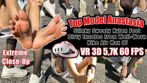 VR 3D 5,7K 60fps | Anastasia Foot Fetish – Stunning Top Model Shows Stinky Sweaty Nylon Feet & Dirty Insoles from Well-Worn Nike Air Max 97 – Extreme Close-Up, Foot Smelling, Worn Sole Worship, Barefoot