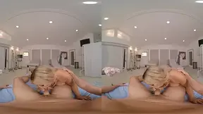 Curvy cyber doll gives a deepthroat blowjob in the hospital