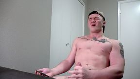 Inked hottie Alex Weber jerking off like a champ