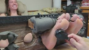Sweaty summer tickle (with reaction) part 2