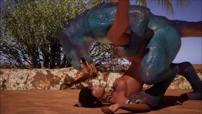 Furry Lizard Fucks All Her Holes