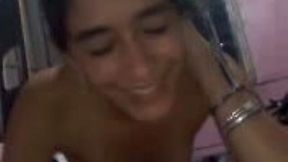 Petite Venezuelan teen girlfriend gives me blowjob