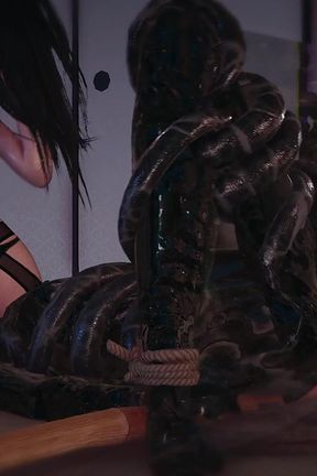 B025 Asian Beauty Tentacbondage Slave Face Sitting, Farting, Anal Licking