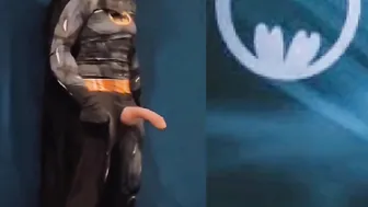 Batman Cosplay Twink Jerks Big Cock to Massive Cumshot