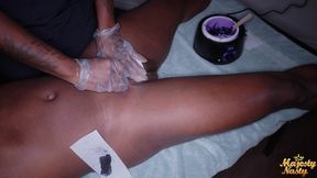 ebony wax lady milks customer
