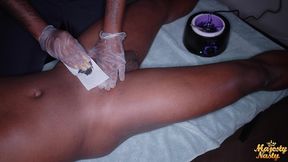 ebony wax lady milks customer