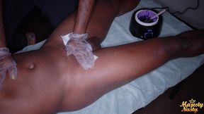 ebony wax lady milks customer