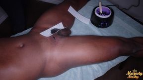 ebony wax lady milks customer