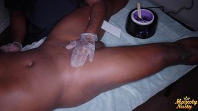 ebony wax lady milks customer