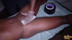 ebony wax lady milks customer