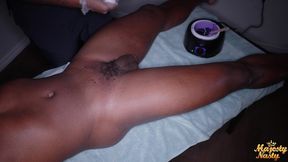 ebony wax lady milks customer