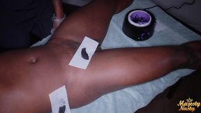 ebony wax lady milks customer