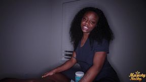 ebony wax lady milks customer