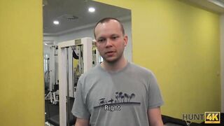 HUNT4K Cute Girl instead of Training has Sex in Gym with Rich Hunter