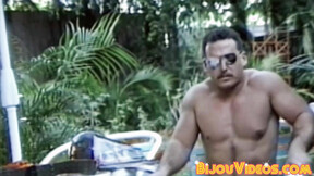 Cocksucking homosexual 3some barebacked by vintage hunks