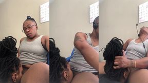 lesbian stud gets head at work