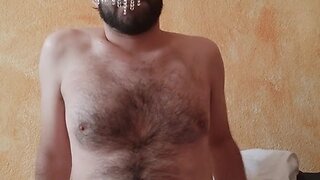 Amateur crossdresser daddy wears blue panties sissy webcam silk