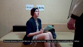 Wife came to compensate her husband loan with a pussy