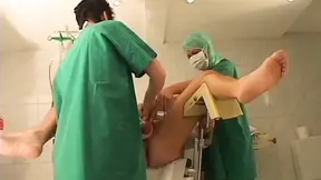 Naughty Nurse spreads wide for deep anal pounding