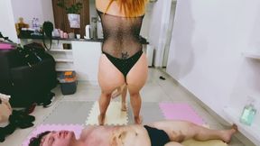 Cruel trampling duetto: Two brazilian mean girls x fat guy with facesitting and humiliation copy