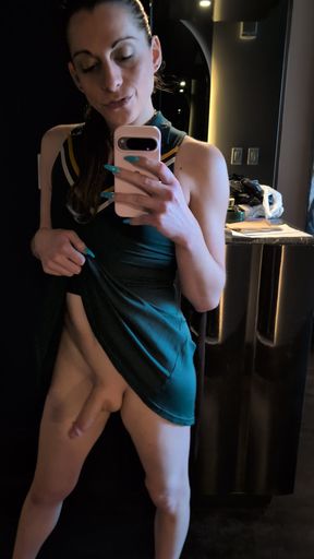 Cute fem has a big surprise under her skirt