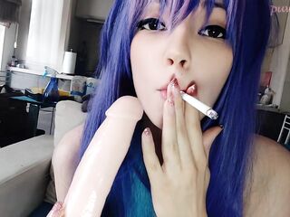 Delightsome Egirl Smokin' and Teasing your penis (full vid on my ManyVids/0nlyfans)