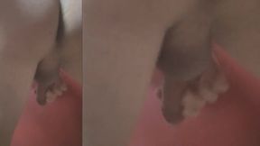 Twink’s silky ass gushing cum drenched red wall solo wank