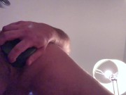 HUGE DILGO IN STR8 CHUBBY GUY'S ASS