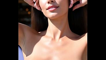 Huge tits teens dancing topless at the beach - 1 [AI generated]