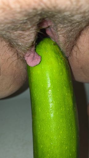 She wanted her tight pussy to play with cucumber and fuck