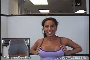 Fit Adriana Deville fucking in the gym with her sweat