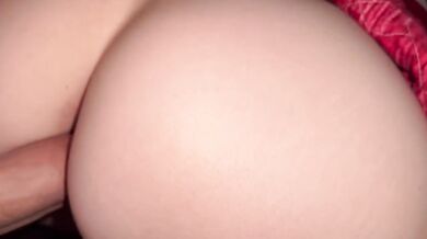 Pale teen stuffed full of thick cum in bed tight little hole gaping