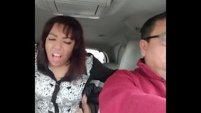 Being fucked by a stranger in the backseat of our car while the love of my life drives