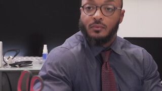 Shemale boss analed by black in office