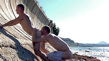 Fucked him bareback and cum on ass hole at public