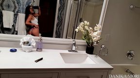 hot anal masturbation and squirt before the shower - danika mori