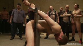 Trent Diesel Bound and Suspended Upside Down While Roughly Fucked