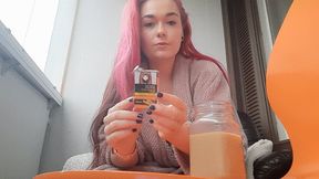 Showing off my feet Smoking my morning cig and enjoying a coffee