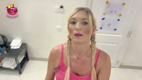 Balcony Exposure Humiliation. Caged Cuck Kept Waiting