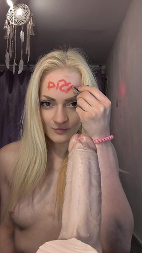 Nikola Nicova czech slut spit with a dildo in throat