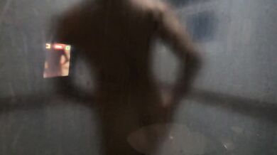 My friend strips down in the bathroom her body is insane