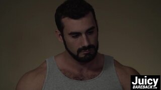 Big muscle dude Jaxton ass barebacking sexy tattooed guy