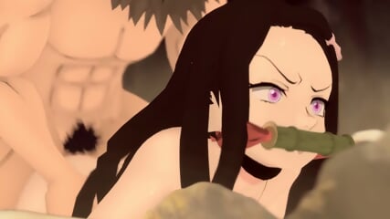 demon slayer kimetsu no yaiba inosuke hashibira kamado nezuko kamado tanjirou - Rule 34 XYZ