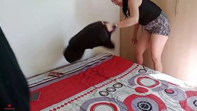 My Stepsister's Horny Is Doing Cleaning in Her Room Alone and I Take the Opportunity to Fuck Her Until I Reach Orgasm