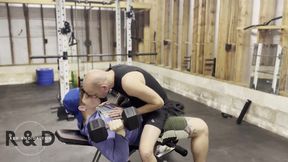 Pumping weights then pumping jizm into bottom superslut