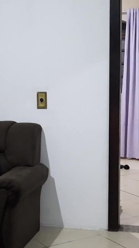 The cuckold went to take a shower and his wife cheated on him with his stepbrother on the couch   Clip 2